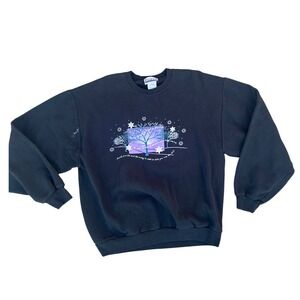 Vintage Endless Designs Winter Tree Graphic Sweatshirt‎ Crewneck Womens Large